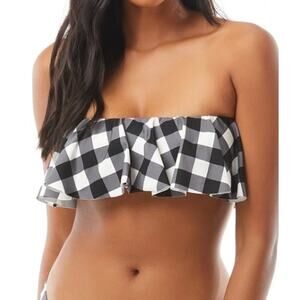 Kate Spade Shoreside Ruffle Bandeau Bikini Top Swim M NWT
